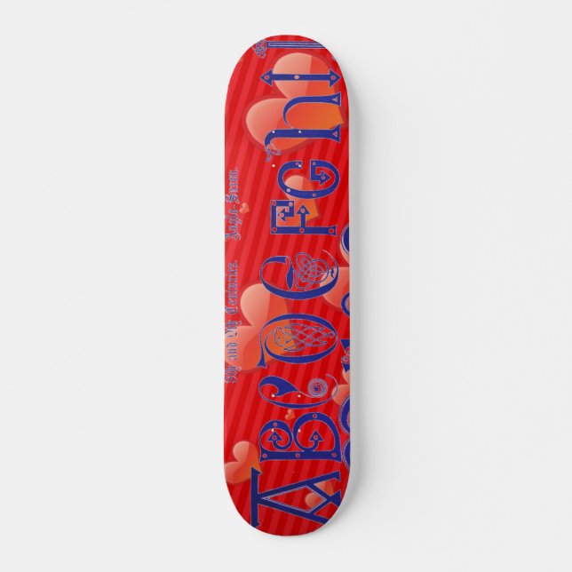 Skateboard Red Heart (Frente)