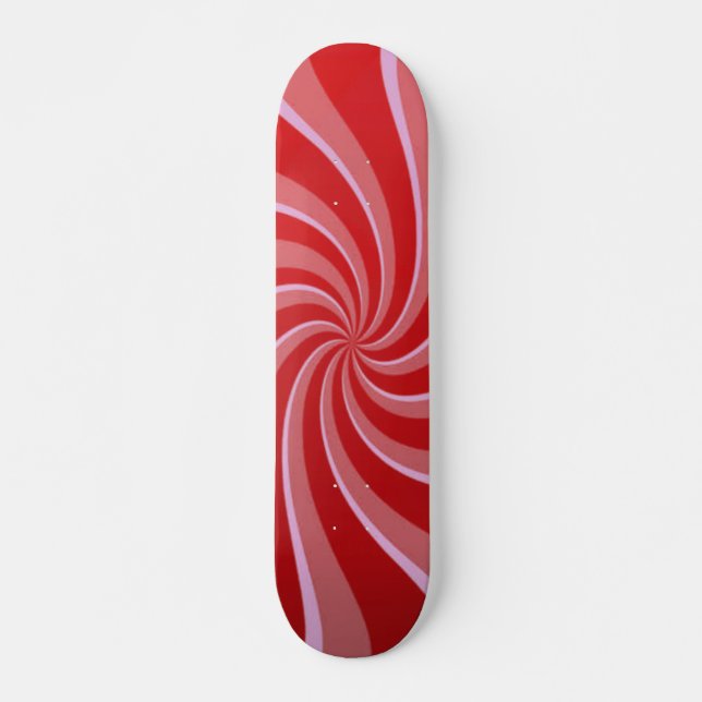 Skateboard Red Retro Swirls (Frente)