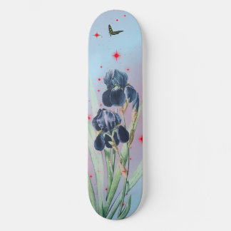 Skateboard RED STARS BLUE IRIS