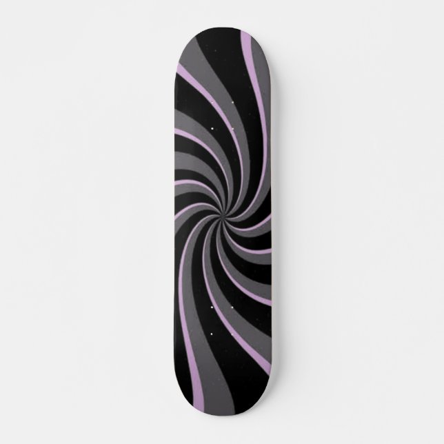Skateboard Retro Swirls Preto (Frente)