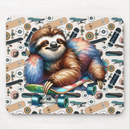 Skateboard Sloth Mousepad