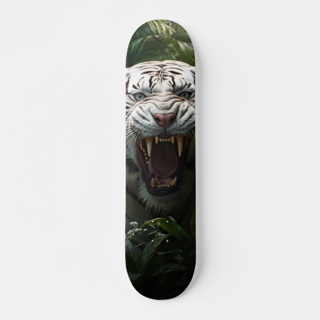 Skateboard Tigre Siberiano Blanco Agresivo (Frente)