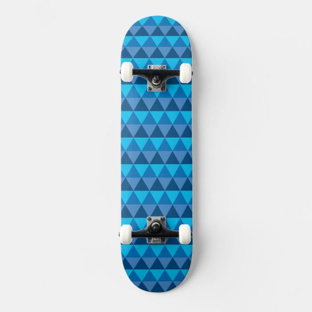 Skateboard - Triângulos Geométricos Azuis (Frente)