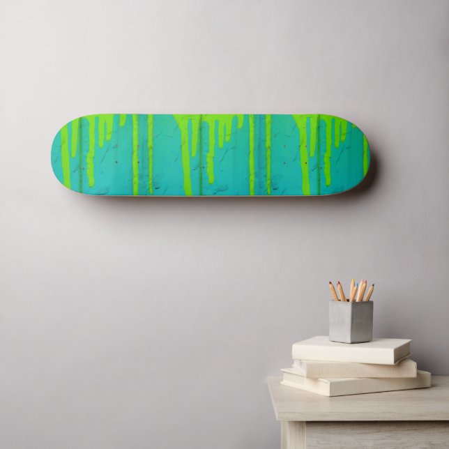 Skateboard turquesa colorido (Arte de parede (Horz))