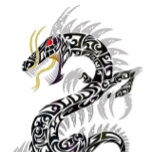 Skateboard Twin Tribal Dragon<br><div class="desc">Dragão Tribal Gêmeo na cor dourada no chão! Este Dragão de Tatuagem dobrou com olhos vermelhos,  talões de prata! Arte funcional ou Wall Art para qualquer quarto jovem ou mais velho! A nota não é uma folha de ouro real neste produto.</div>