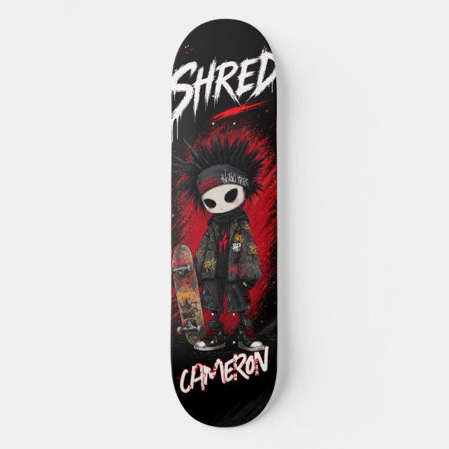 Skateboard Urbano Grafite Emo Anime Personalizado (Frente)