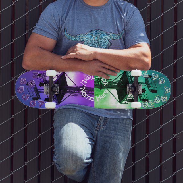 Skateboard Vagabundo Verde Roxo (Ao ar livre 3)