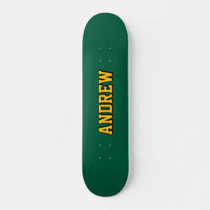Skateboard Verde Varsity para Meninos com Nome Per