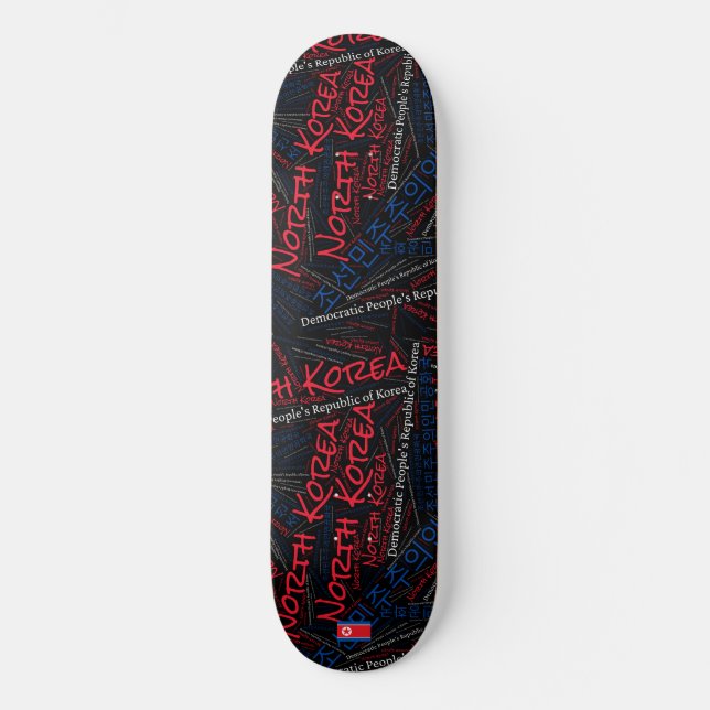 Skateboard Wordcloud Orgulho Nacional da Coreia do (Frente)