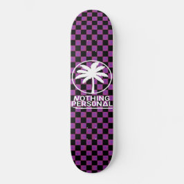 Skateboard Xadrez com Gradiente Preto e Roxo