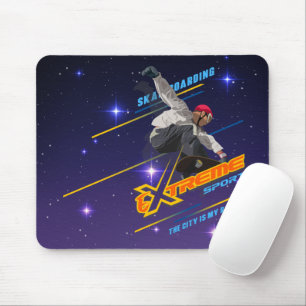 Skateboarder de Esporte Extremo Retrô Mousepad