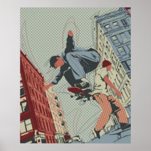 Skateboarding no poster da cidade