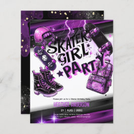 Skater de Festa de aniversário de Menina de Prato 