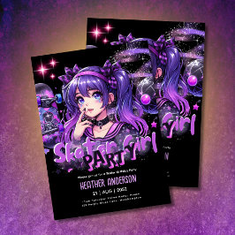 Skater de Festa de aniversário de Menina de Prato 