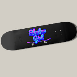 Skater Girl Blue Mauey Grafite Glow Skateboard