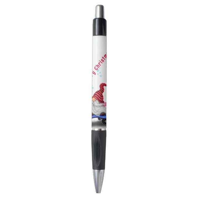 Skater Gnomo com Caneta de Natal Gift (Frente Vertical)