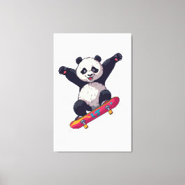Skater Panda Canvas – Skateboarding Panda Wall Art
