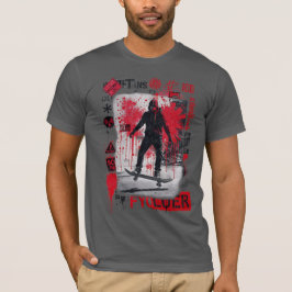 Skater Urbano - Camisa de Arte da Rua Red Grunge