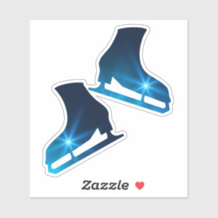 skates de gelo adesivos com uma estrela azul