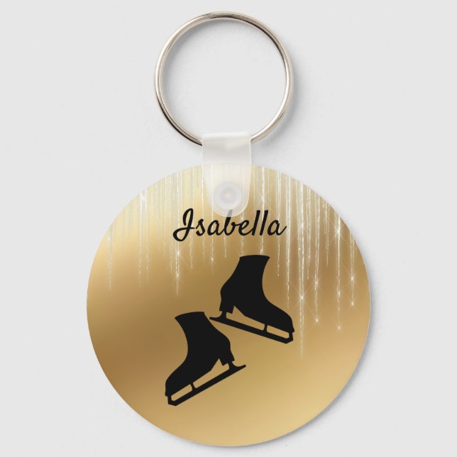 Skates de gelo com chaveiro de gelo Dourado (Frente)