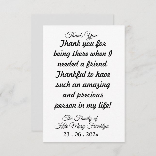 Skaymarts | Cartão de Script de Agradecimentos Esp (Frente/Verso)