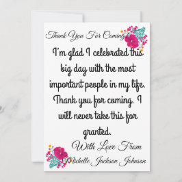 Skaymarts | Cartão Floral de Agradecimento por Vir