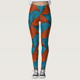 SKAYMARTS | Padrões Azuis Leggings Ancara Africana