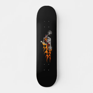 Skeleton Bike Rider Com Chamas: skate