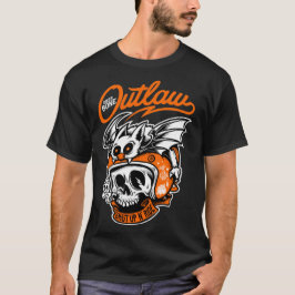 Skeleton Biker Bone Outlaw Motocicletas T-Shirt