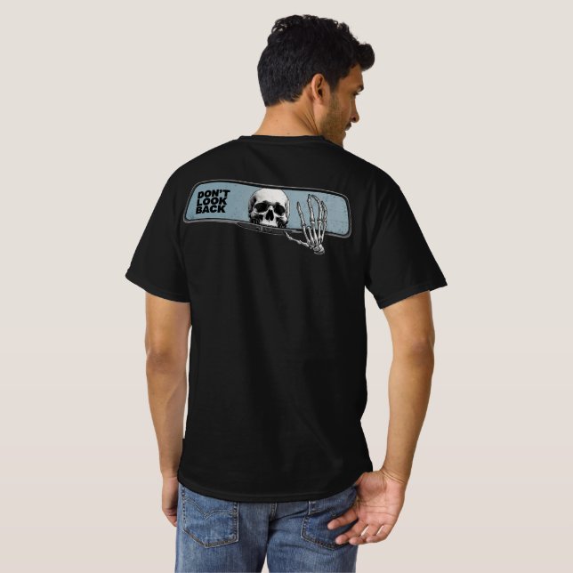 Skeleton Camiseta Espelho Retrovisor – Não Olhe pa (Parte Traseira Completa)
