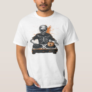 Skeleton DJ Halloween Party T-Shirt - Rave Spooky