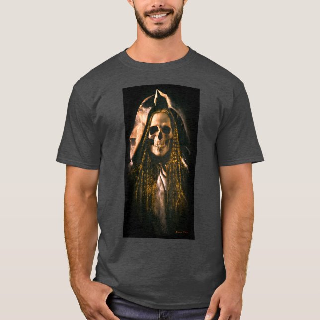 Skeleton Ghost T-shirt gótica (Frente)