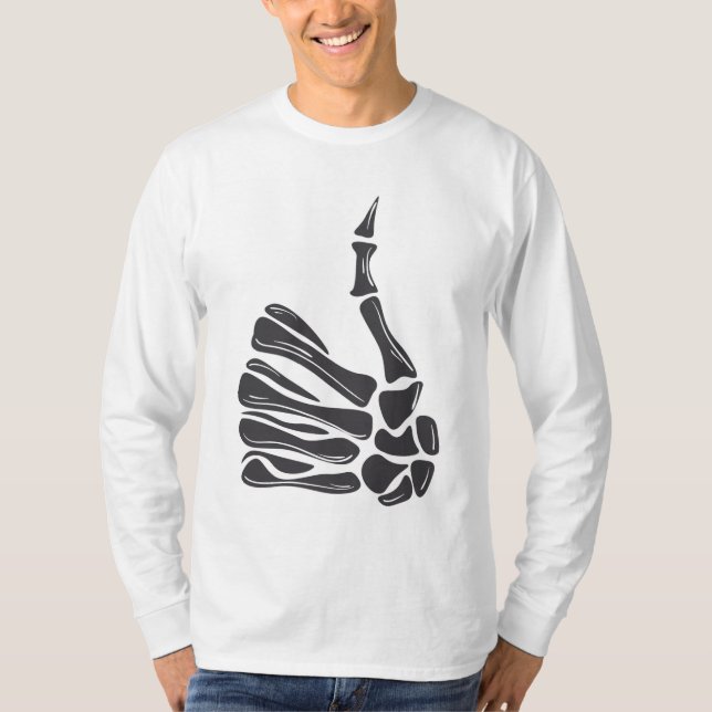 Skeleton Hand Thumbs Up T-Shirt (Frente)
