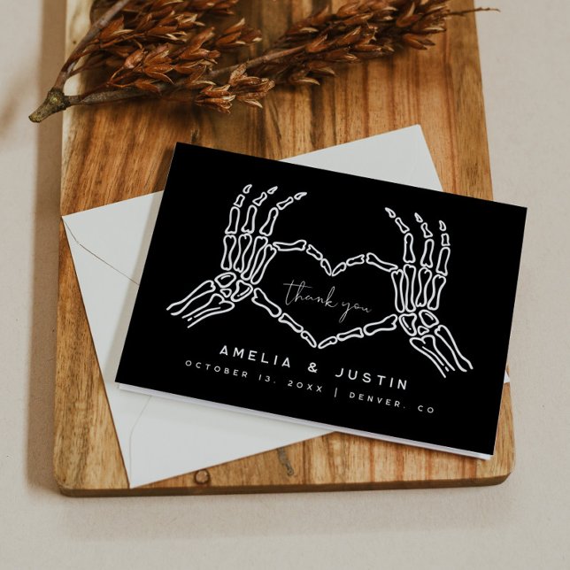 Skeleton Heart Mãos Cartões de agradecimentos de C (Criador carregado)