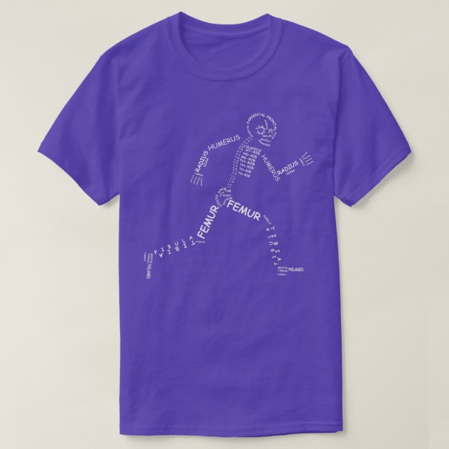 Skeleton humano Médico ou Médico T-Shirt (Frente do Design)