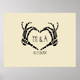 Skeleton Mãos Poster de Casamento Personalizado em