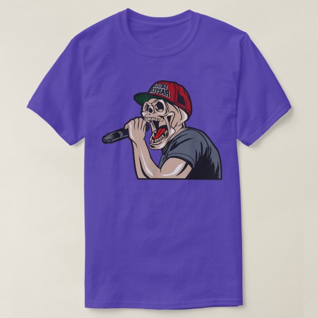 Skeleton Rapper Rapper T-Shirt (Frente do Design)
