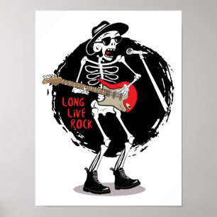 SKELETON ROCKER - LONG LIVE ROCK AND ROLL POSTER