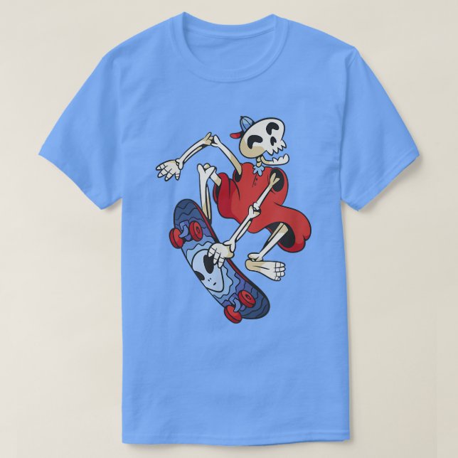 Skeleton Skateboard T-Shirt (Frente do Design)