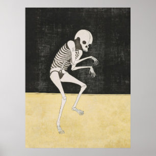 Skeleton Ukiyo-e Dark Art Impressão