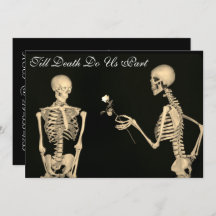 Skeletons no Convite para Casamento de Amor