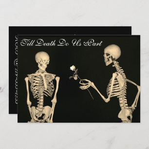 Skeletons no Convite para Casamento de Amor