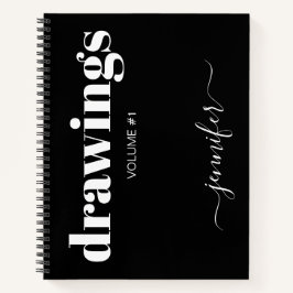 Sketchbook Personalizado de Nome de Script Branco 