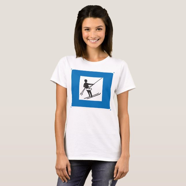 Ski Lift Sign Womens T-Shirt (Frente Completa)