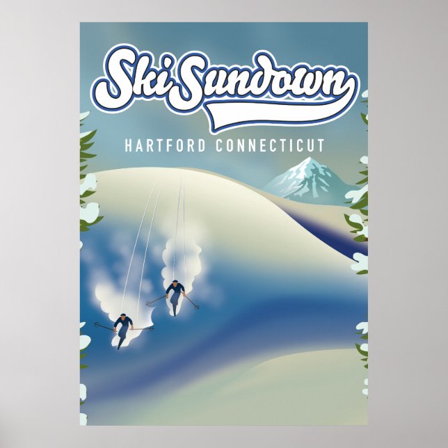 Ski Sundown Hartford Connecticut poster de esqui (Frente)