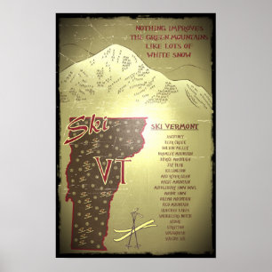 Ski VT Vintage-look Ski Poster