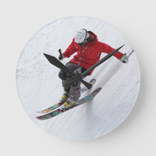 Skier - Relógio de Parede Acrílico - HAMbWG (Frente)