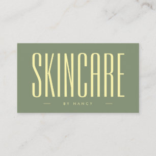 Skincare Minimalista Sage Green Cartão de visita