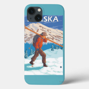 Skis do Skier Carregando agora - Viagens vintage 3