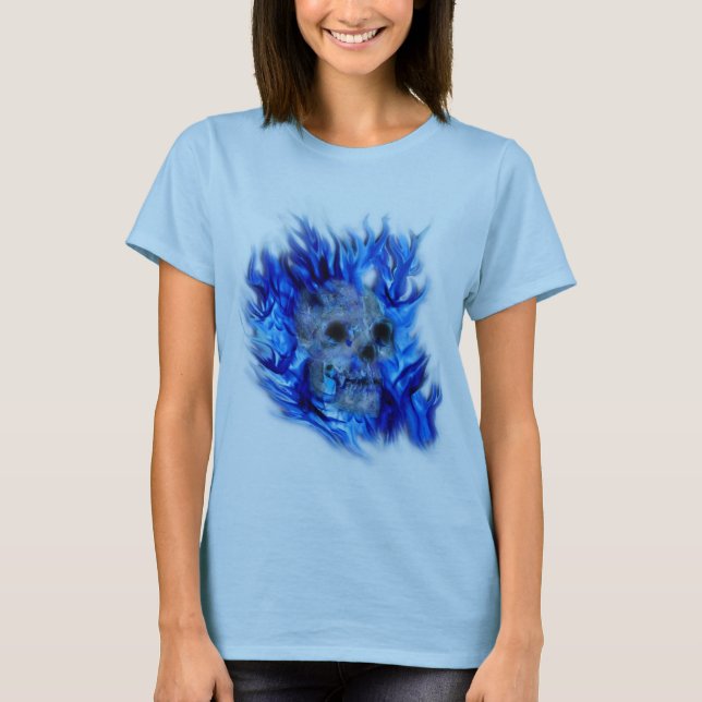 SKULL & BLUE FLAMES Aaryn Steele Art Top (Frente)